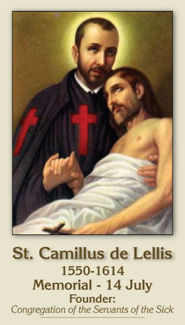 ST CAMILLUS  PRAYER CARD